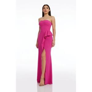 Dress the Population NWT Kai Floor-Length Gown Fuchsia